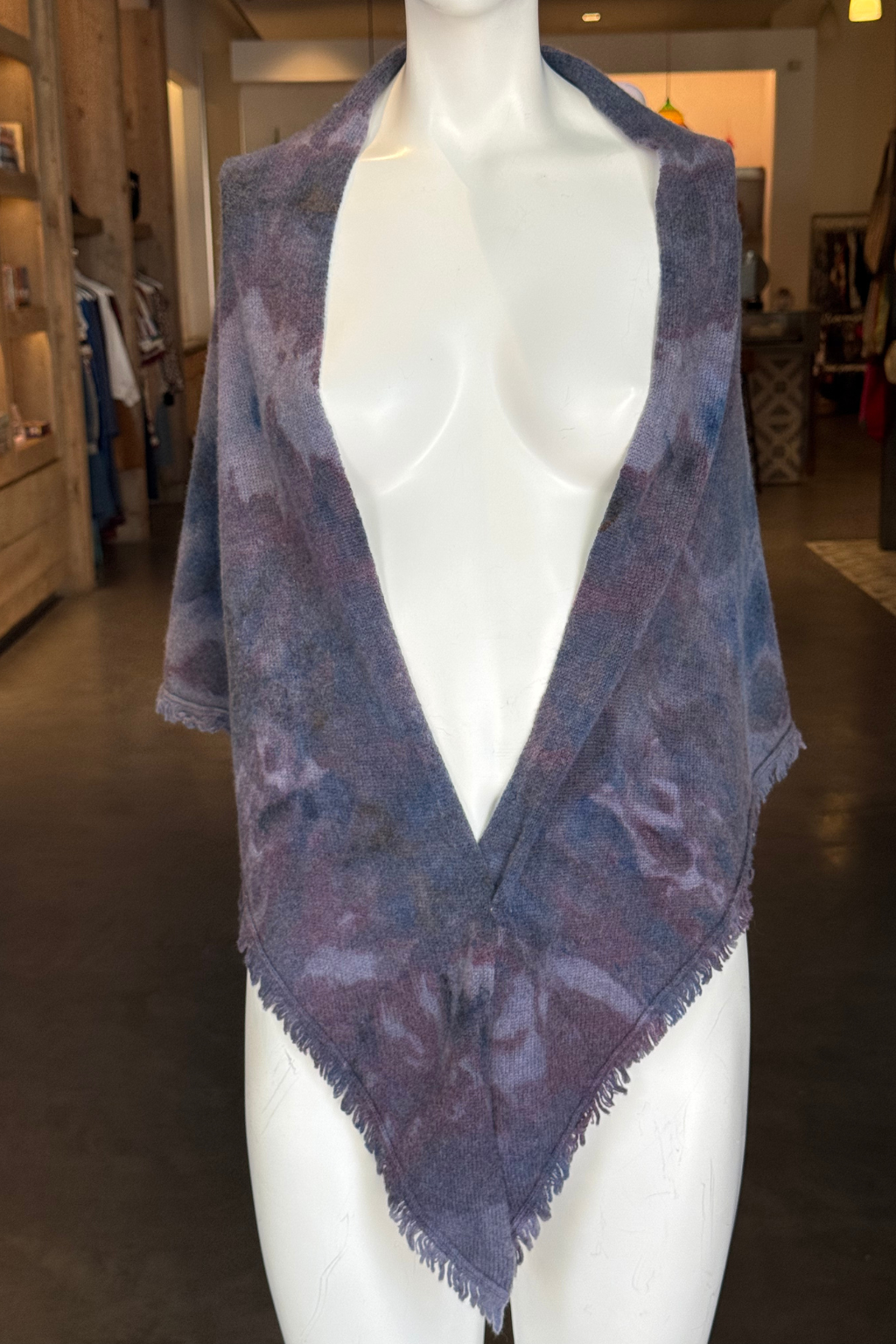 Rosalie Wool Fringe Triangle Scarf