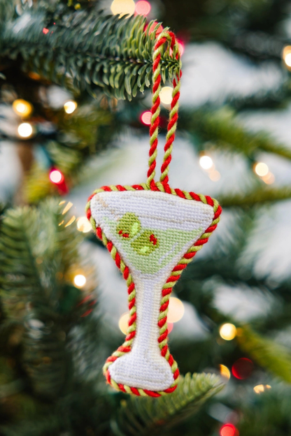 Needlepoint Icon Ornament - Martini