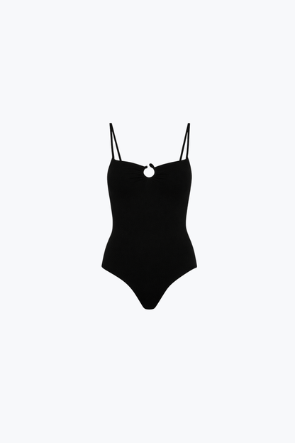 Hydra Strapless Maillot with Ring Detail