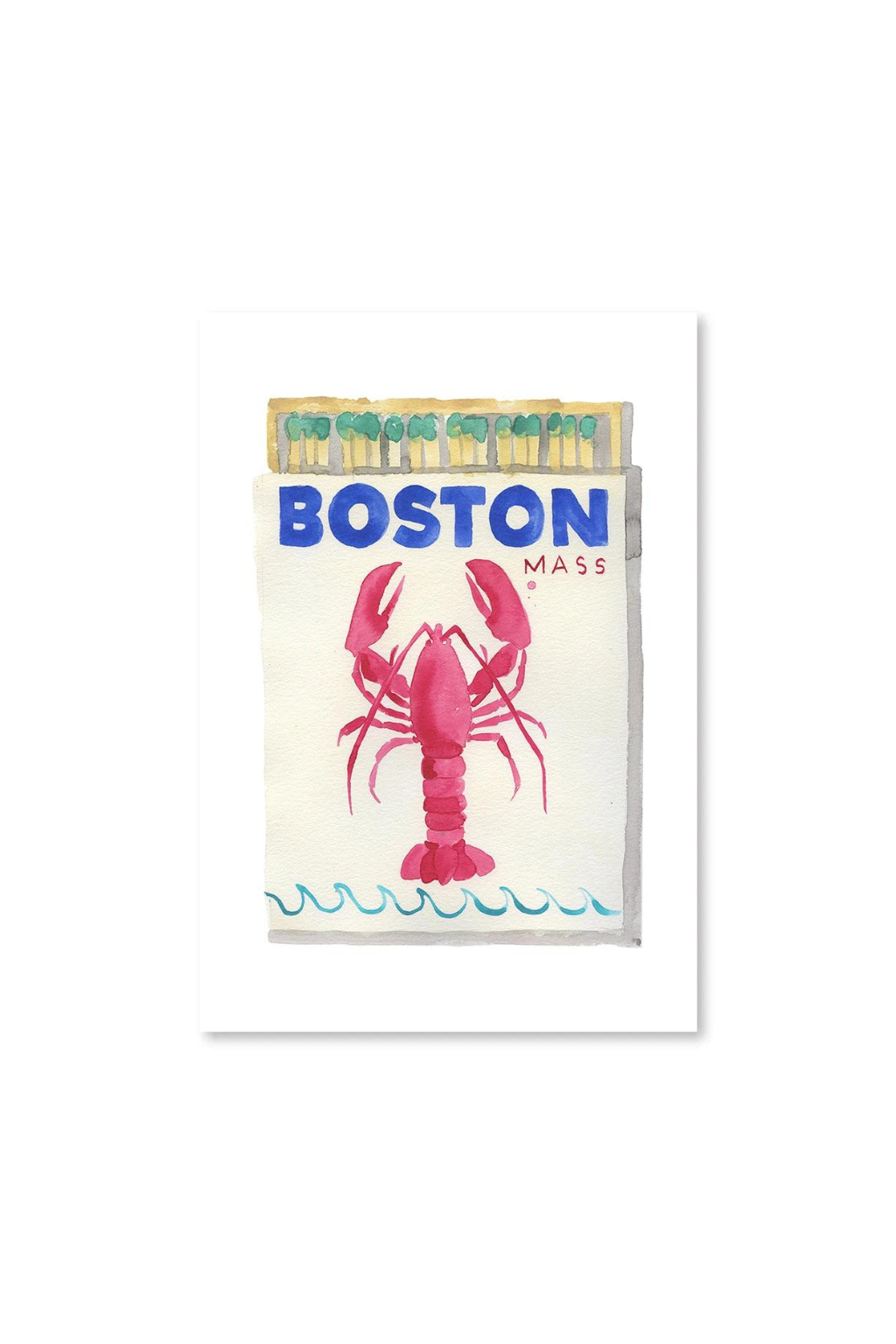 5" X 7" Watercolor Souvenir Matchbook Prints - New England