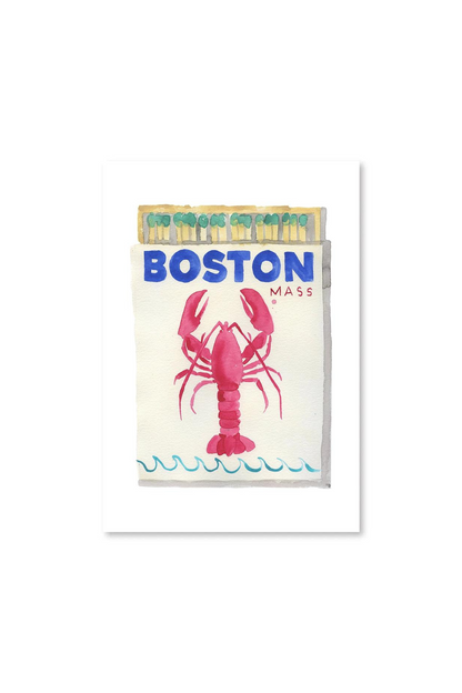 5" X 7" Watercolor Souvenir Matchbook Prints - New England