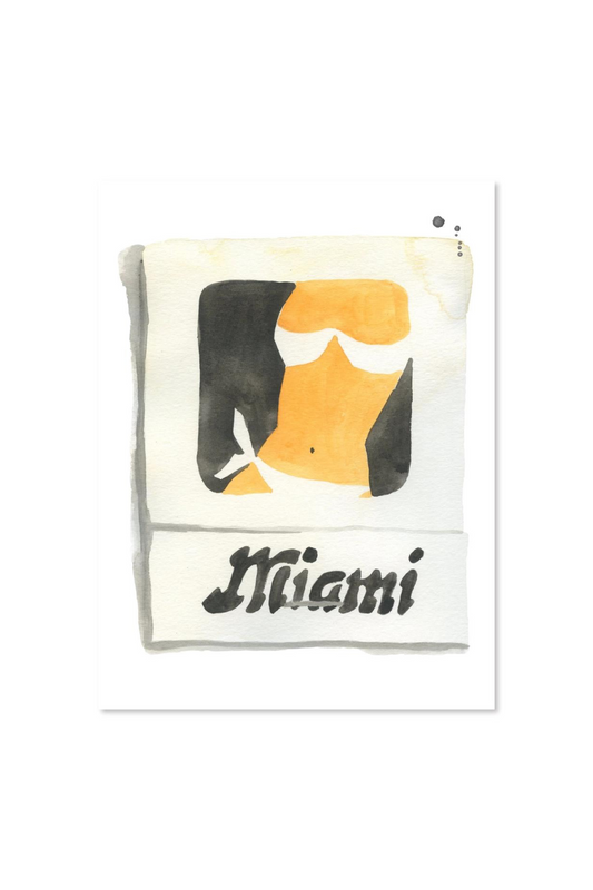 5" X 7" Watercolor Souvenir Matchbook Prints - Miami