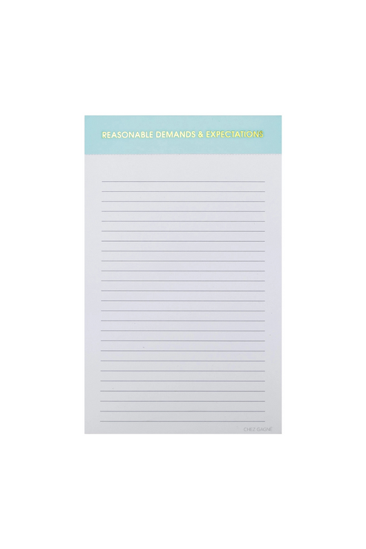 Reasonable Demands and Expectations Notepad