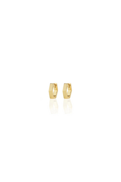 Hexagon Hinged Huggie Hoop Earrings
