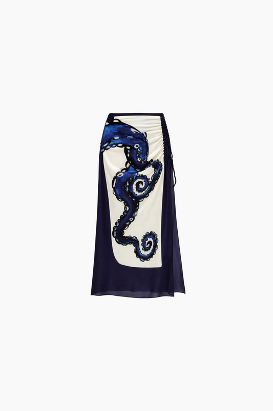 Silk Gathered Skirt