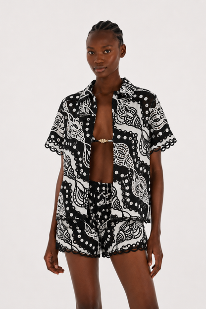 Embroidered Button Up Shirt