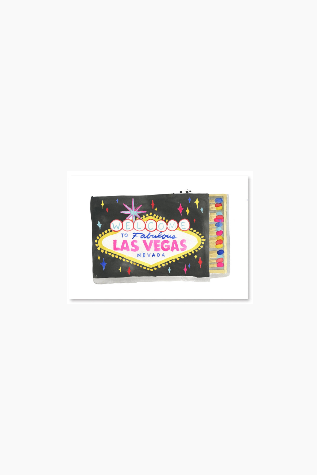 7" x 5" Watercolor Souvenir Matchbook Prints - Las Vegas