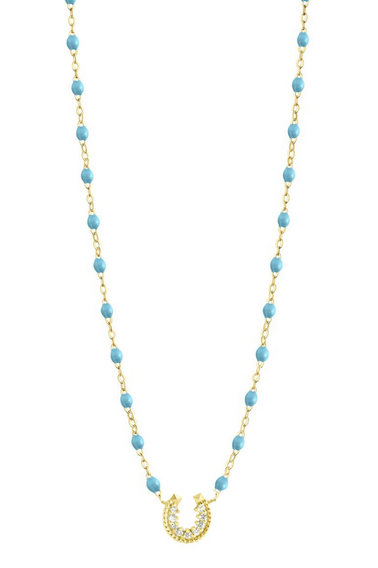 Horseshoe Classic Gigi Turquoise Resin Yellow Gold Diamond 16.5