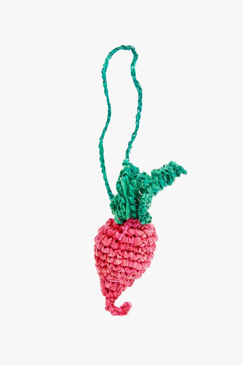 Clare V. Raffia Crochet Fob in Tomate – Serafina